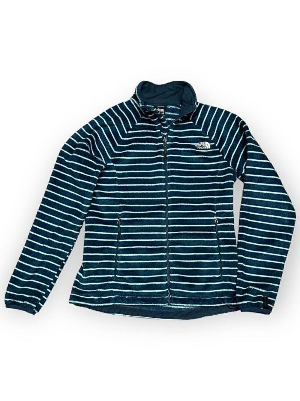 The North Face Vintage FLEECE Striped Designer Outdoor Light Jacket - Womens M